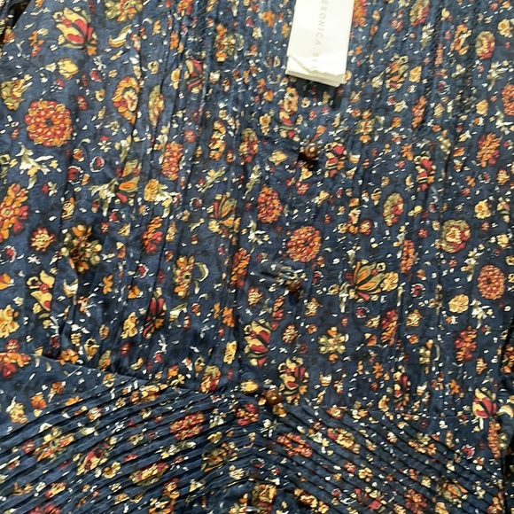 NEW Veronica Beard Shireen Pleated Floral Midi-Dress - Picture 16 of 17